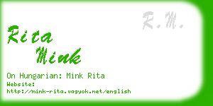rita mink business card